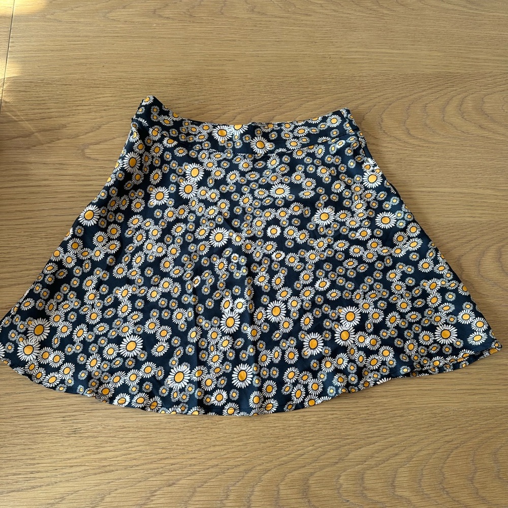 Free People Navy Daisy Skater Skirt